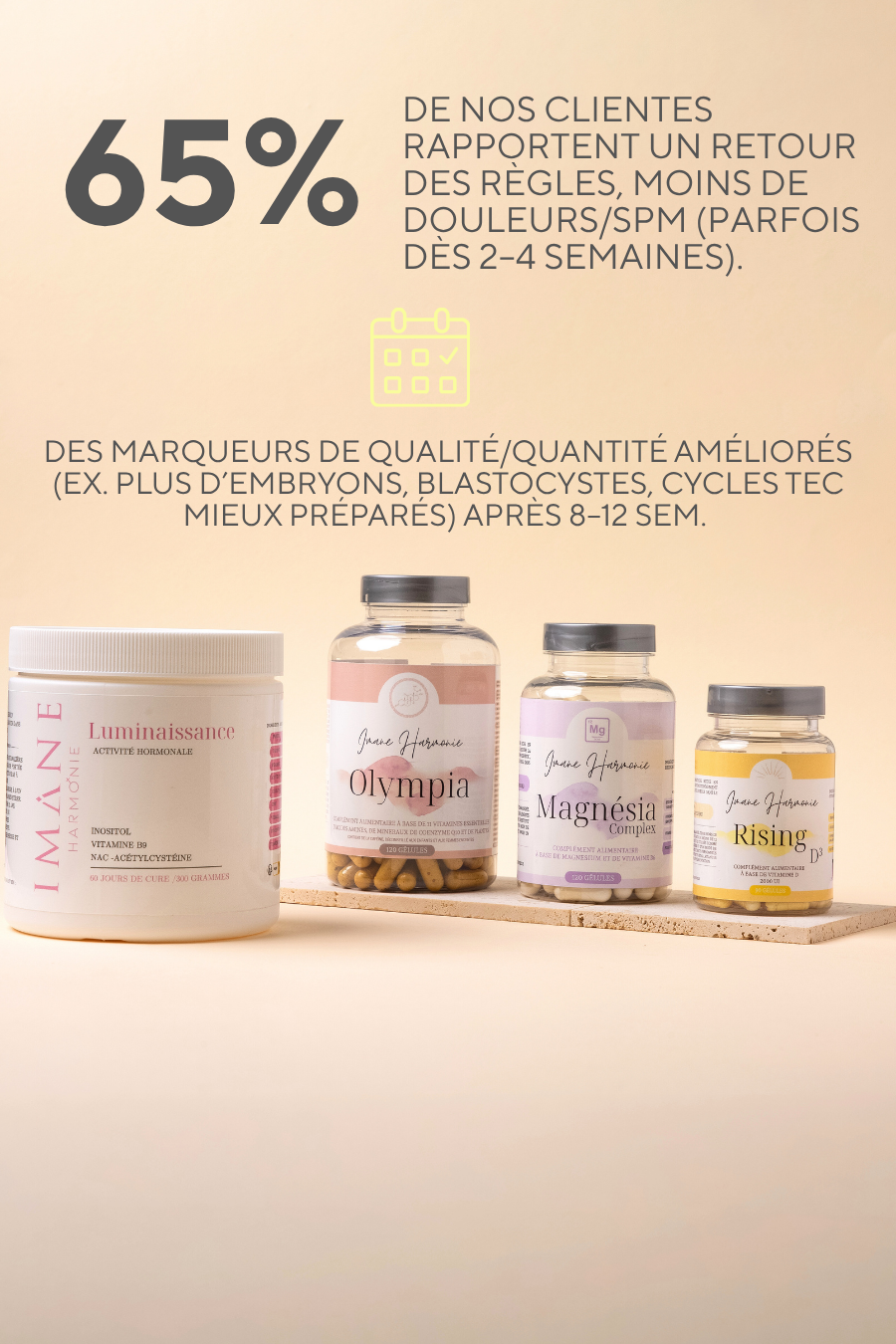 PACK FIV - Complément alimentaire pour préparer la ponction ovocytaire - Accompagnez votre parcours PMA avec un soutien ciblé pour des ovocytes de qualité et des cycles réguliers.