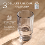 Complément alimentaire associant magnésium taurate, cannelle, gymnema, berbérine, tyrosine, zinc, iode et chrome pour réguler la glycémie, soutenir le métabolisme et favoriser la perte de poids. SOPK