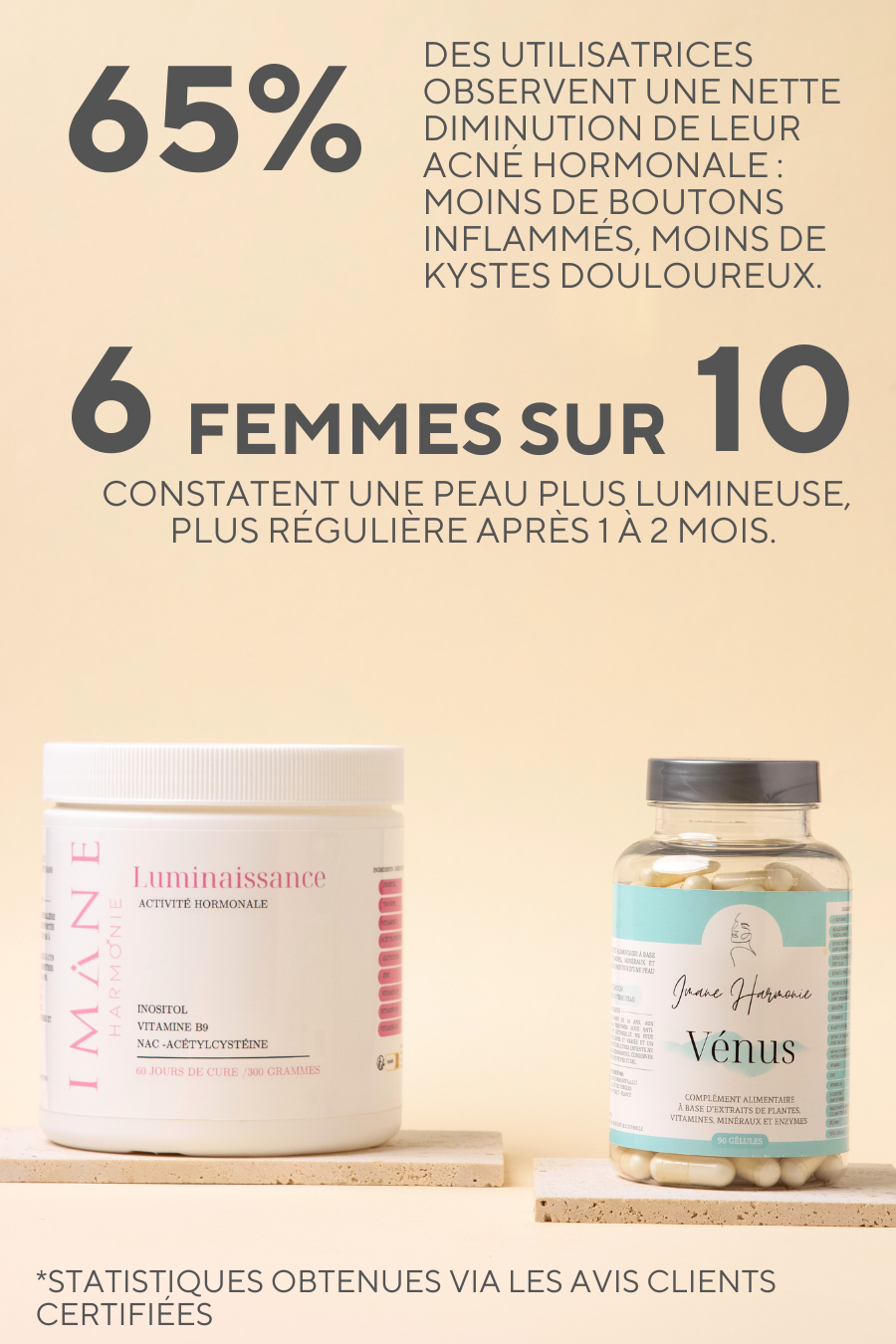 Complément naturel qui réduit l’acné hormonale, détoxifie le foie, équilibre le microbiote et apaise l’inflammation, idéal en cas de SOPK ou d’excès d’androgènes.