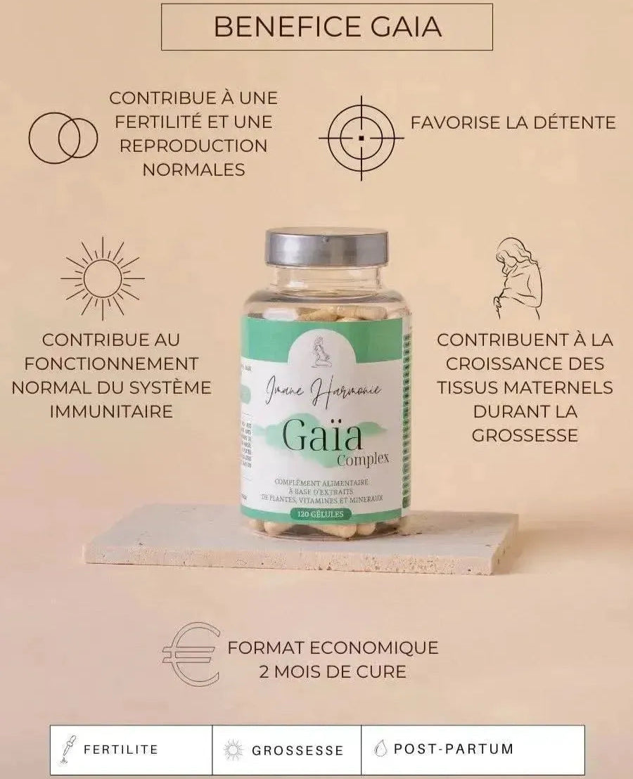 Bénéfices du complément alimentaire Gaïa pour la Préconception et Grossesse de la marque Imane Harmonie