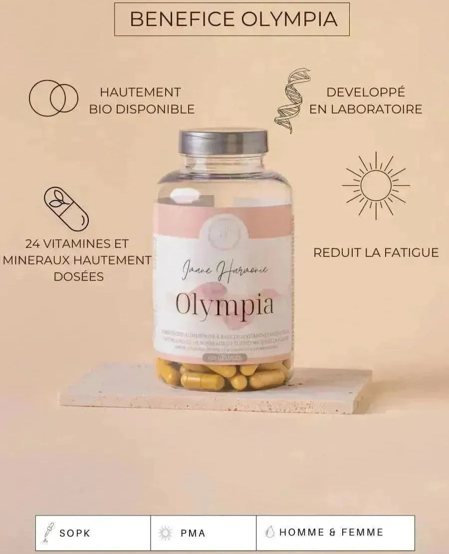 Bénéfices du Complément alimentaire Olympia de la marque Imane Harmonie