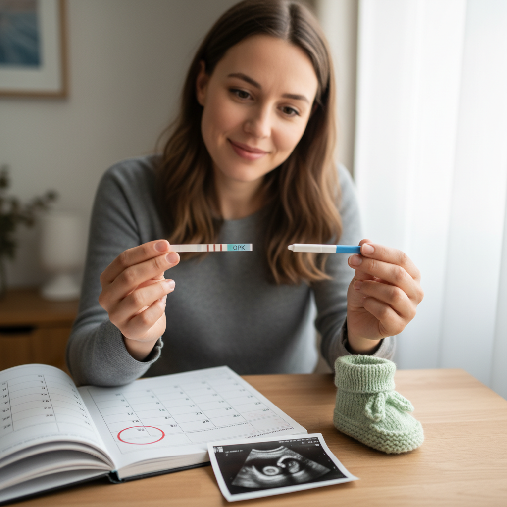 Femme qui regarde un test