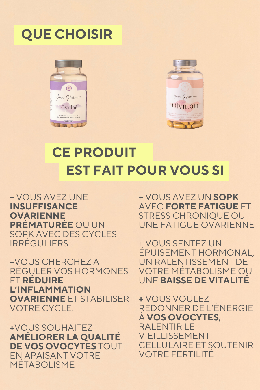 Complément fertilité pour  insuffisance ovarienne  ( IOP) et SOPK 