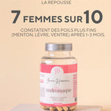 Complément anti-androgène pour femmes atteintes de SOPK, aide à réduire naturellement la testostérone, l’hirsutisme et à rééquilibrer les hormones