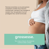 femmes enceintes ou en post partum souhaitant combler leurs besoins nutritionnels, maintenir leur énergie et soutenir leur récupération 