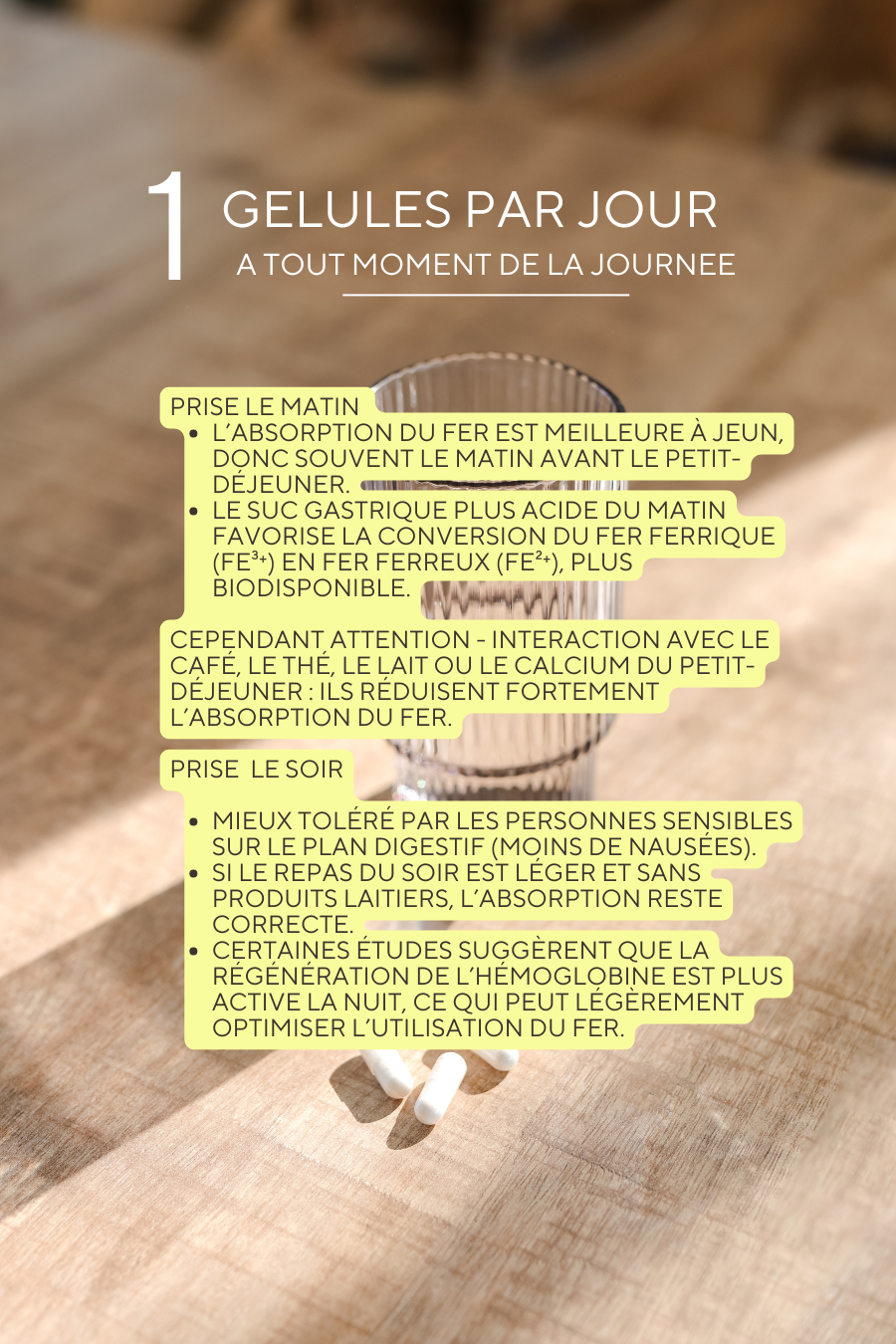 Complément Alimentaire FER bisglycinate + Vitamine C pour femme SOPK et enceinte 