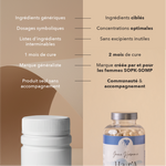 Ingrédients ciblés, concentrations optimales, sans excipients inutiles, 2 mois de cure, marque créée par et pour les femmes sopk -somp 