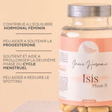 Complément phase lutéale avec gattilier, yam, ortie, reishi, arginine, CoQ10, acide alpha-lipoïque, vitamines B6/B9 actives et vitamine E pour soutenir la progestérone, la qualité de l’endomètre et l’implantation.