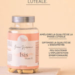 Complément phase lutéale avec gattilier, yam, ortie, reishi, arginine, CoQ10, acide alpha-lipoïque, vitamines B6/B9 actives et vitamine E pour soutenir la progestérone, la qualité de l’endomètre et l’implantation.