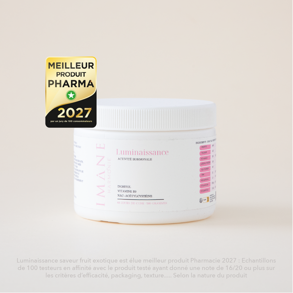 Pot de Luminaissance saveur Nature, complément inositol SOPK riche en myo-inositol avec D-chiro-inositol et NAC