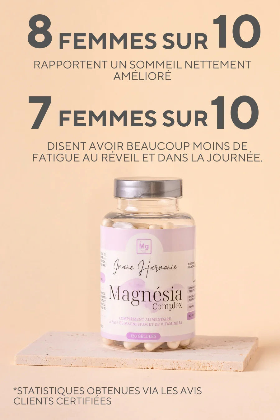 Complément en magnésium pour femmes atteintes de SOPK, aide à réduire le stress, réguler la glycémie et soutenir l’équilibre hormonal