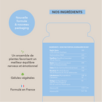 Basilic sacre, passiflore, reishi, gaba, rhodiola, ginkgo et d'autres plantes favorisant un meilleur équilibre nerveux et émotionnel