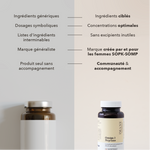 neptune : ingrédients ciblés, concentration optimales, sans excipients inutiles, marque créée par et pour les femmes SOPK, communauté & accompagnement 