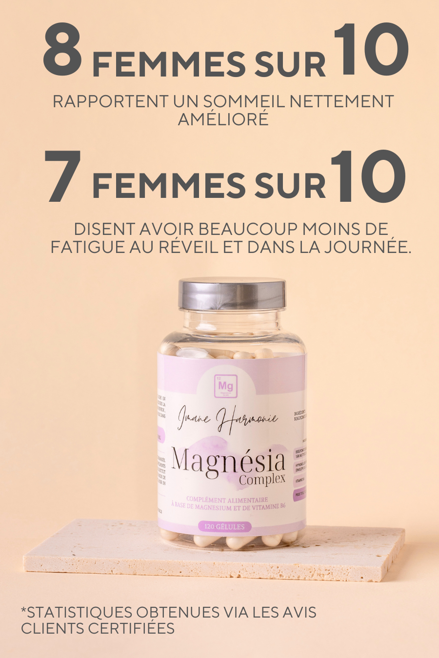 Complément en magnésium pour femmes atteintes de SOPK, aide à réduire le stress, réguler la glycémie et soutenir l’équilibre hormonal