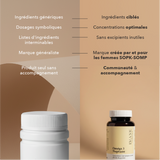 neptune : ingrédients ciblés, concentration optimales, sans excipients inutiles, marque créée par et pour les femmes SOPK, communauté & accompagnement 