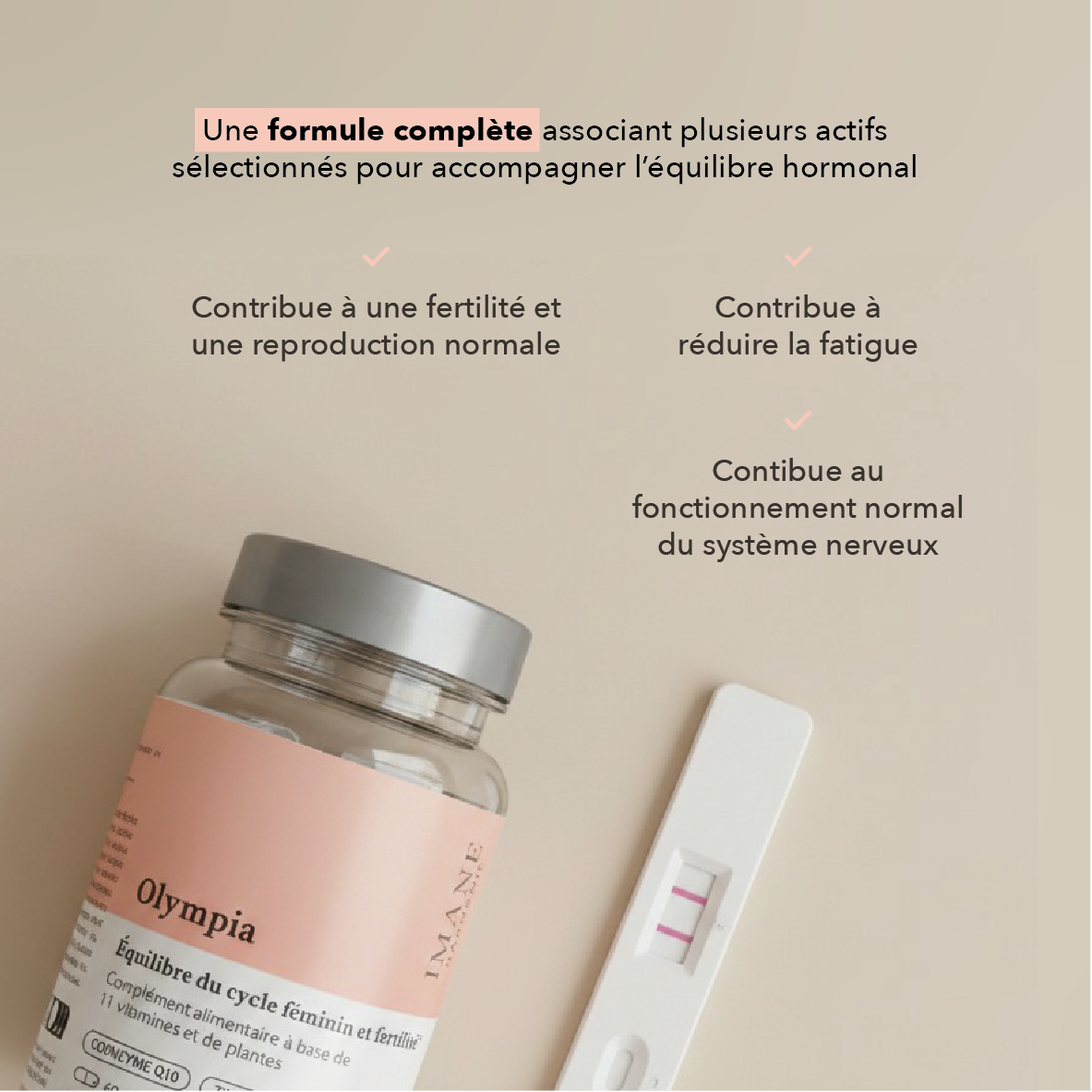 contribue à une fertilité, soutient la fertilité, contribue à réduire la fatigue, contribue au fonctionnement normal du système nerveux