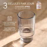 Complément alimentaire associant thé vert, inositol, NAC, coenzyme Q10, carnitine, acide alpha-lipoïque et adaptogènes naturels pour soutenir le métabolisme, l’énergie cellulaire et l’équilibre hormonal. et la fertilité SOPK 