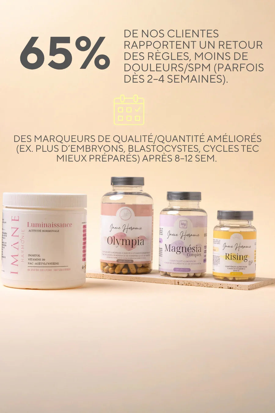 PACK FIV - Complément alimentaire pour préparer la ponction ovocytaire - Accompagnez votre parcours PMA avec un soutien ciblé pour des ovocytes de qualité et des cycles réguliers.