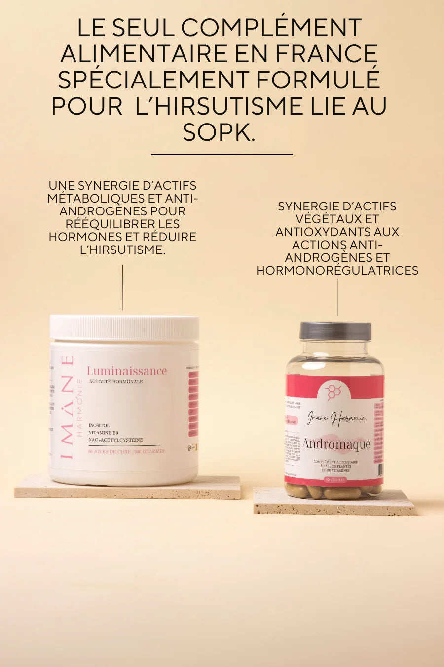 Complément alimentaire actions anti-androgènes et hormonorégulatrices, réduction naturelle de l'hirsutisme