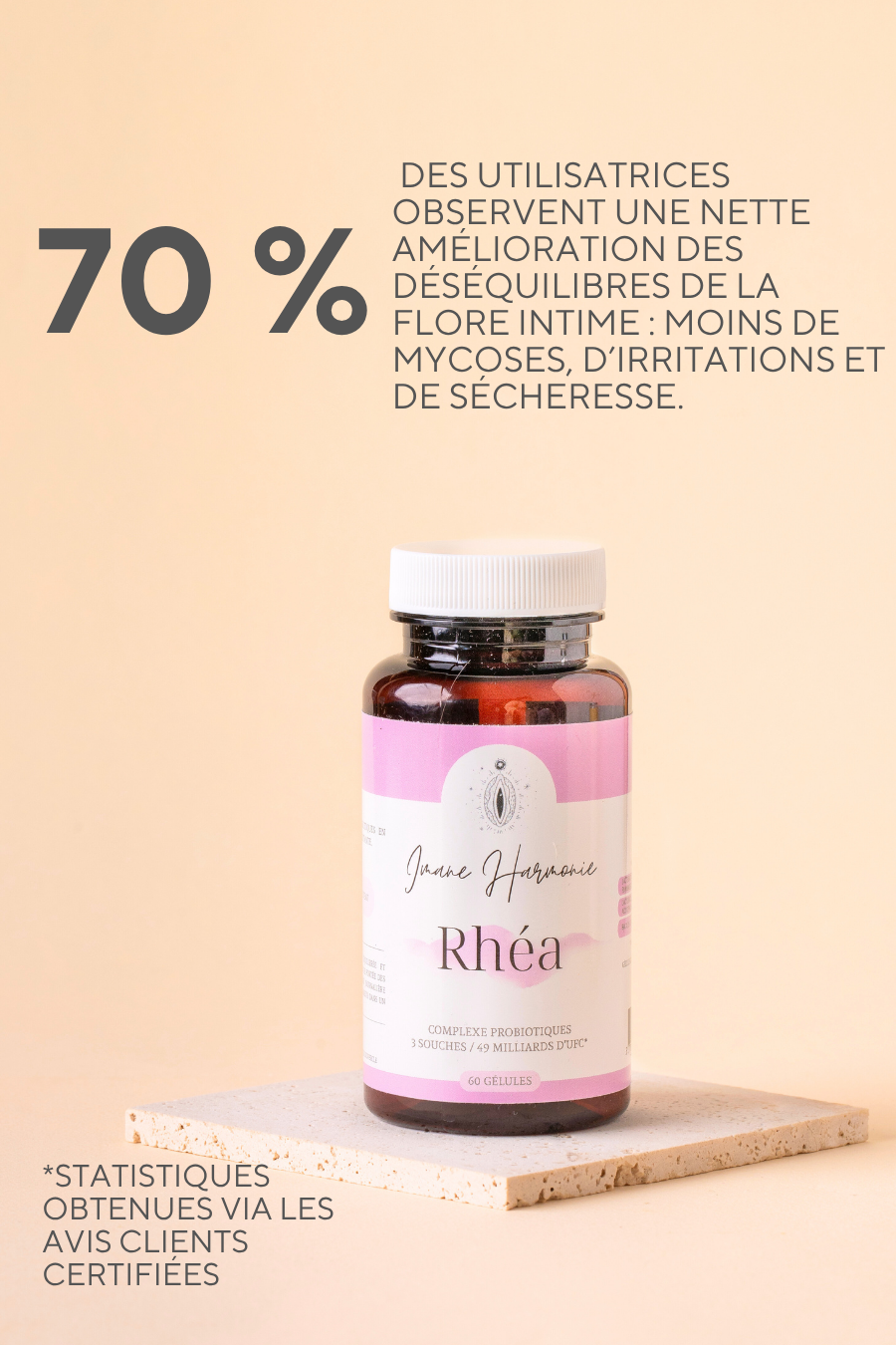 Complément alimentaire  probiotque Rhéa pour la flore vaginale