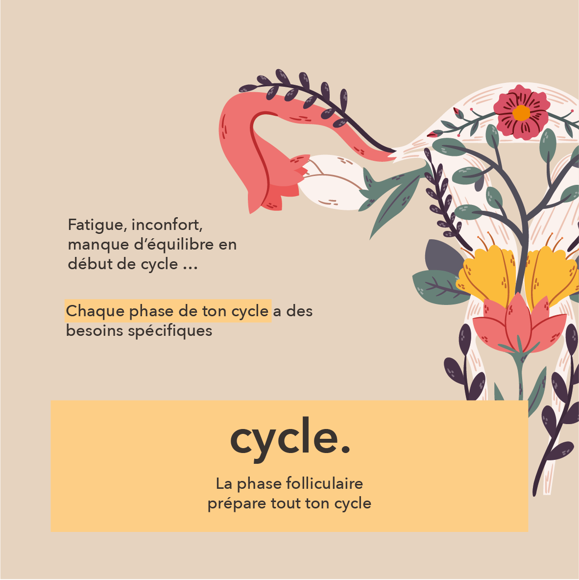 fatigue, inconfort, manque d'équilibre en début de cycle