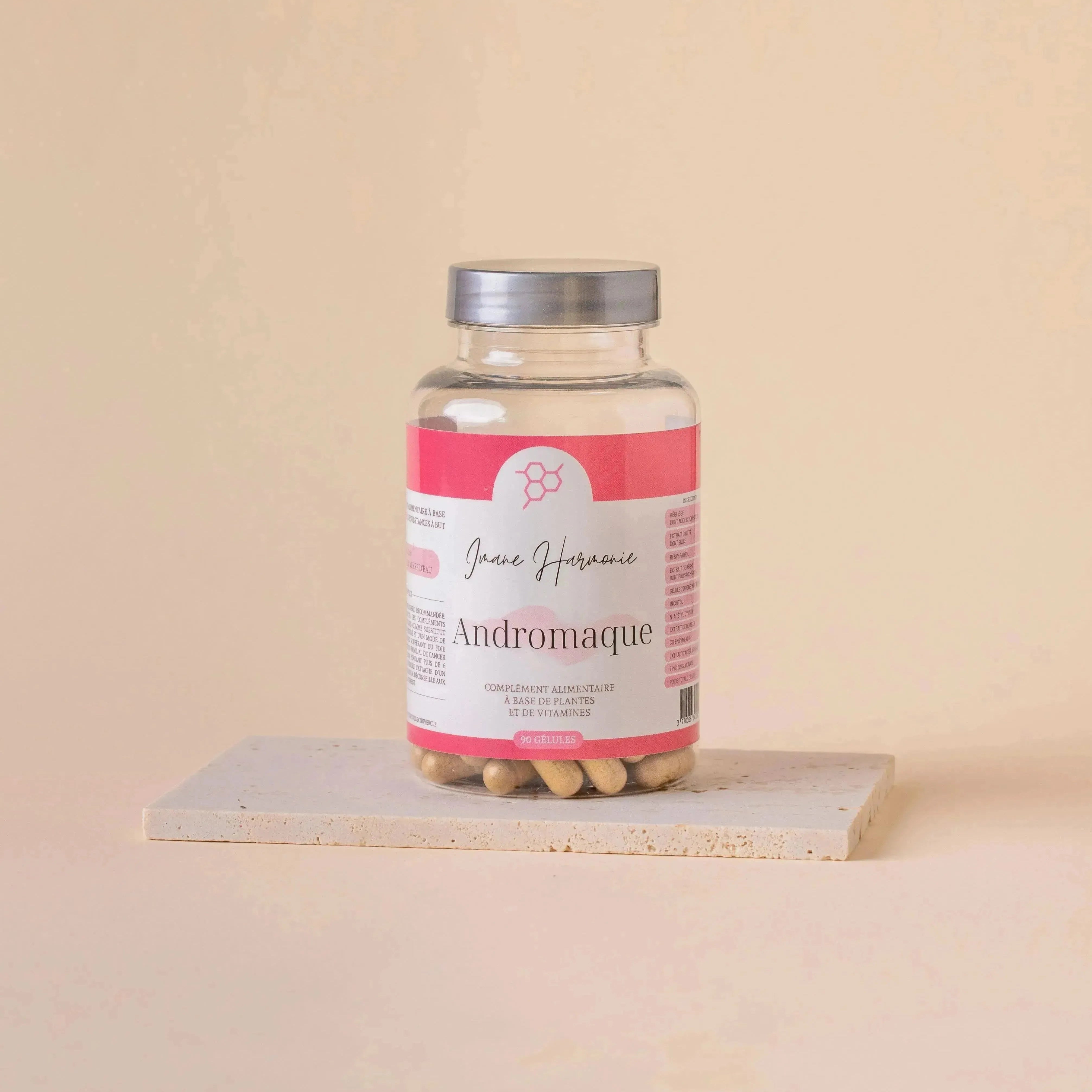 Complément alimentaire Andromaque contre la Pilosité et la Testostérone de la marque Imane Harmonie