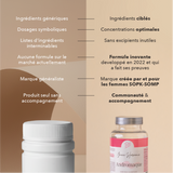Nous: Ingrédients synergiques, dosages cliniques, sans excipients inutiles, formule inovante développé en 2022 et qui a fait ses preuves, marque créée par et pour les femmes SOPK, communauté et accompagnement