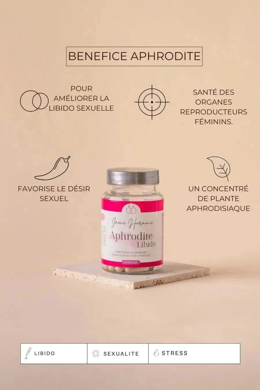 Bénéfices du complément alimentaire Aphrodite pour Booster votre Libido de la marque Imane Harmonie