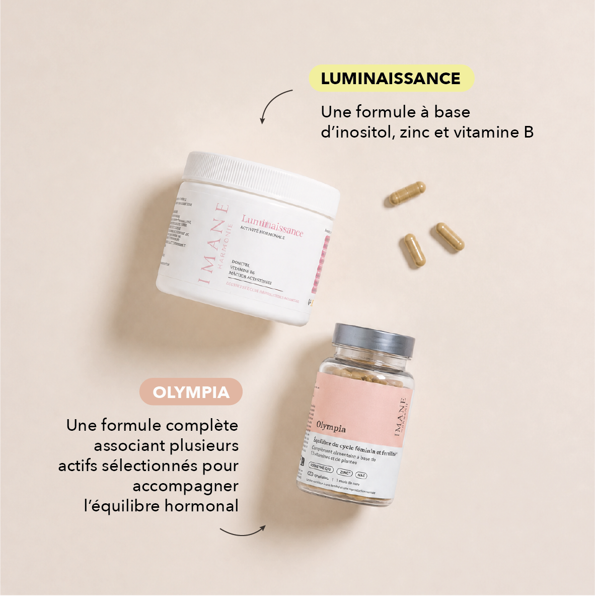 inositol, zinc, vitamine B , formules associant plusieurs actifs