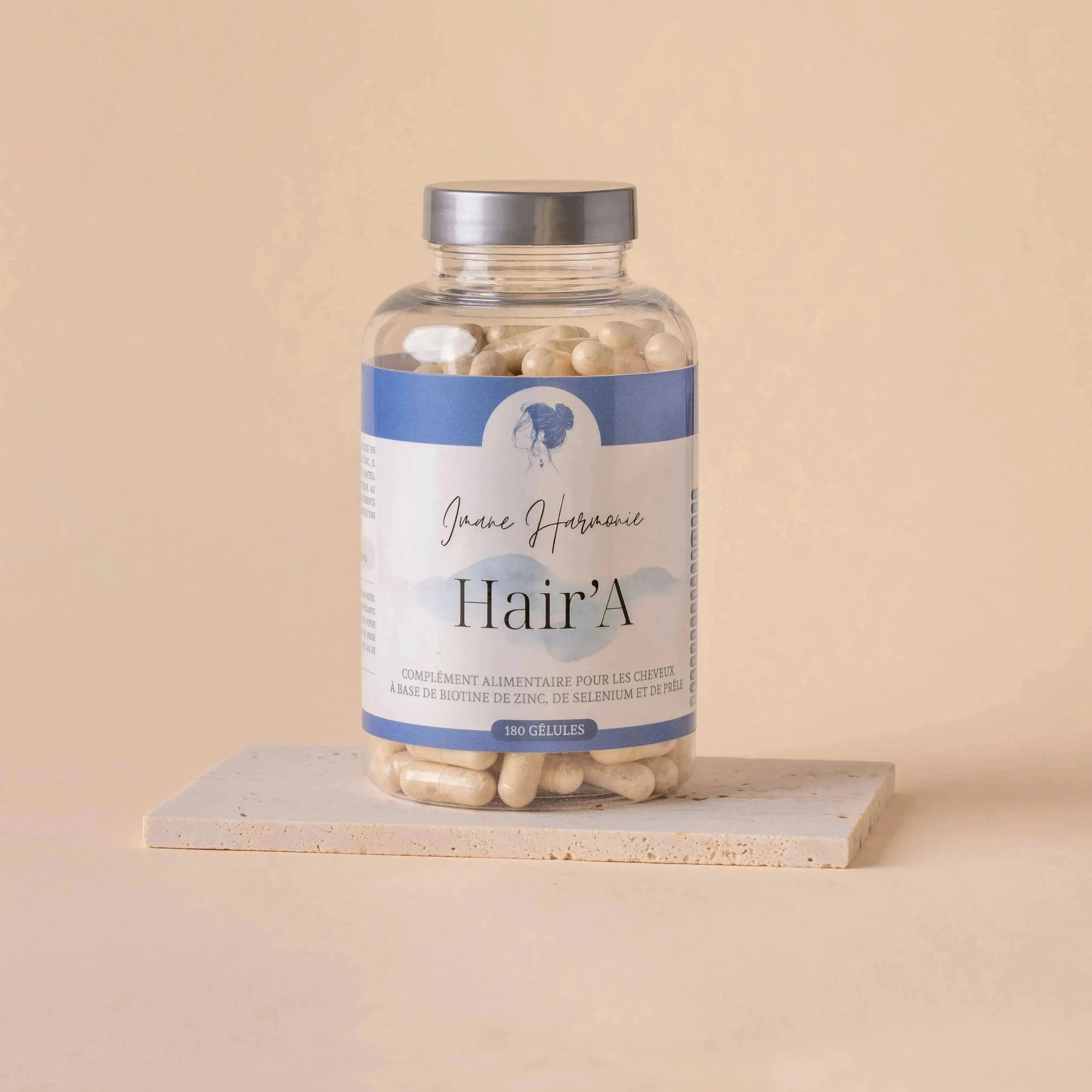 Complément alimentaire Hair'A pour la perte de Cheveux de la marque Imane Harmonie