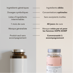 Olympia : Ingrédients synergiques, concentrations optimales , sans excipients inutiles, 40 jours de cure, marque créee par et pour les femmes SOPK, communauté et accompagnement